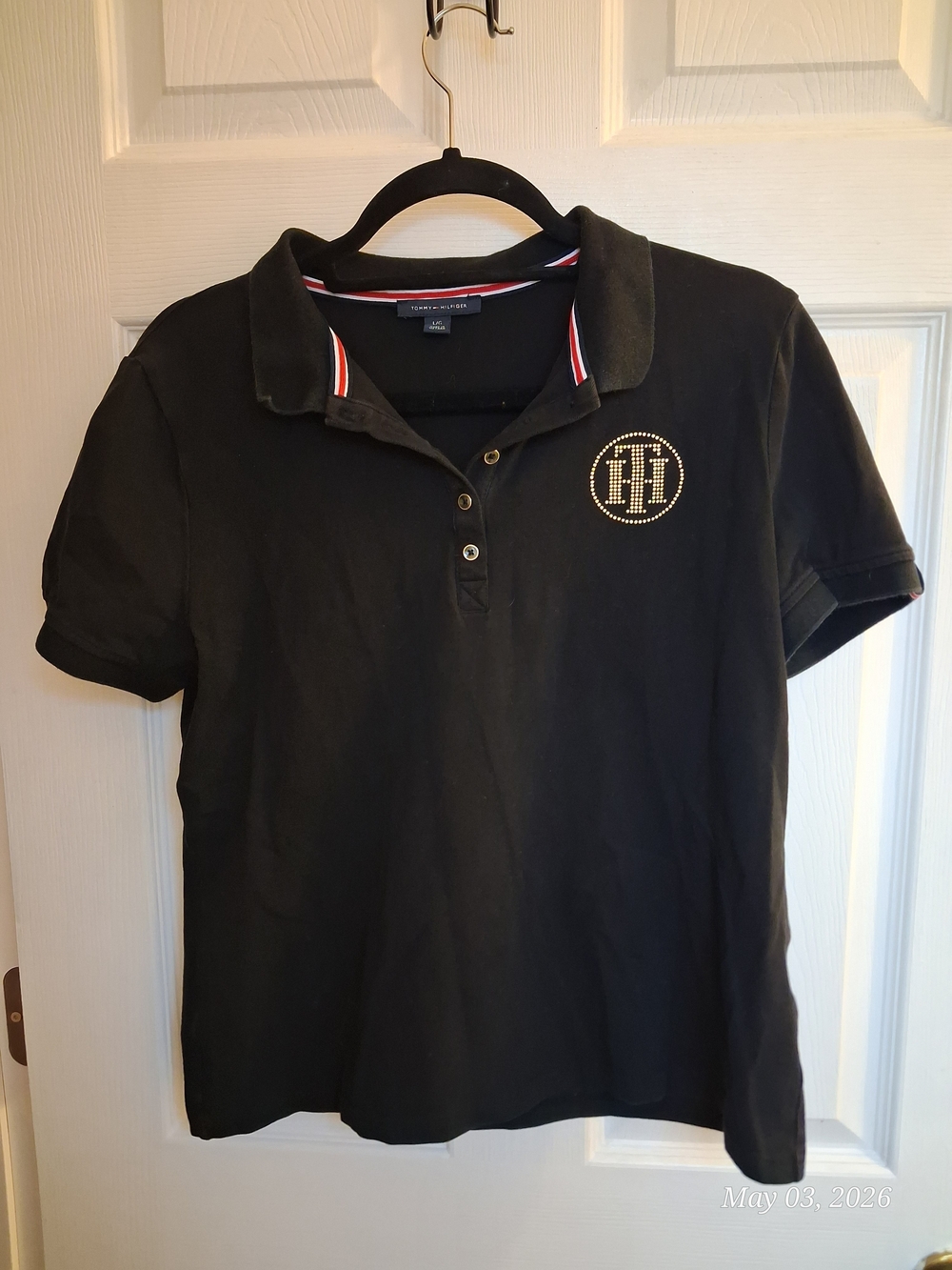 Tommy Hilfiger Girls' Black Polo Shirt with Logo